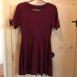 Burgundy Skater Style Dress